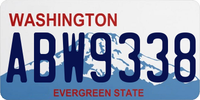 WA license plate ABW9338