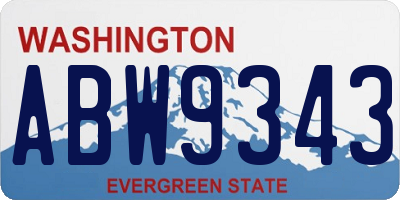WA license plate ABW9343