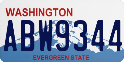 WA license plate ABW9344