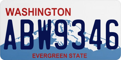 WA license plate ABW9346