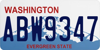 WA license plate ABW9347