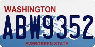 WA license plate ABW9352