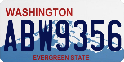 WA license plate ABW9356