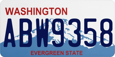 WA license plate ABW9358