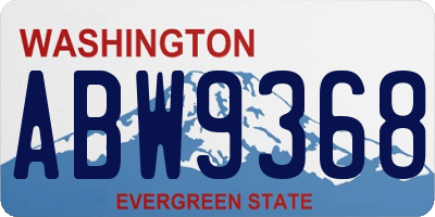 WA license plate ABW9368