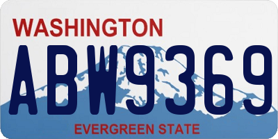 WA license plate ABW9369