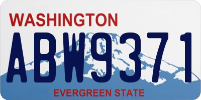 WA license plate ABW9371