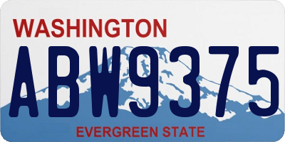 WA license plate ABW9375