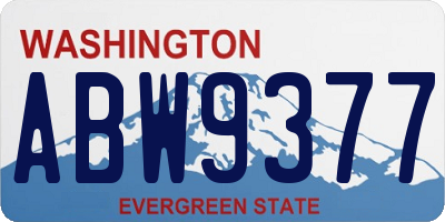 WA license plate ABW9377