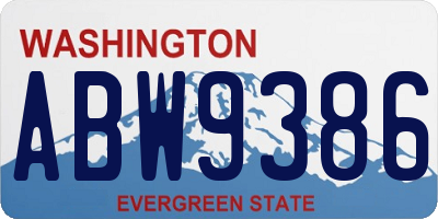 WA license plate ABW9386