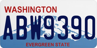 WA license plate ABW9390