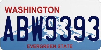 WA license plate ABW9393