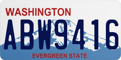 WA license plate ABW9416