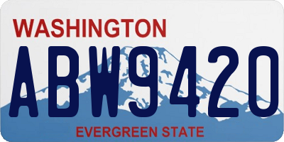WA license plate ABW9420