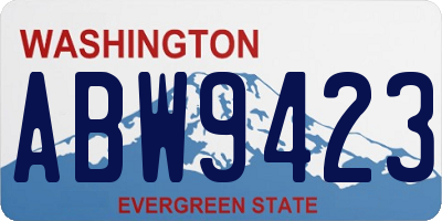 WA license plate ABW9423