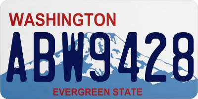 WA license plate ABW9428