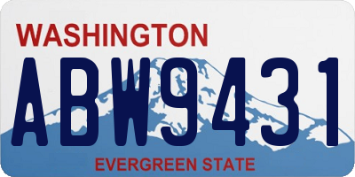 WA license plate ABW9431