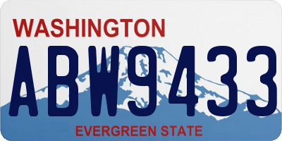 WA license plate ABW9433