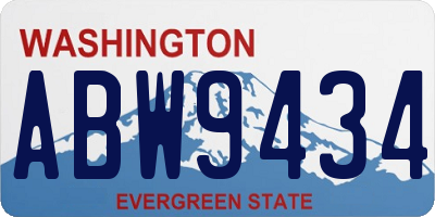 WA license plate ABW9434