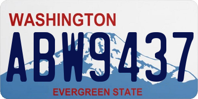 WA license plate ABW9437