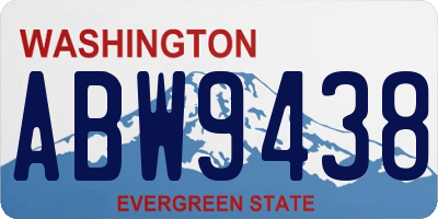 WA license plate ABW9438