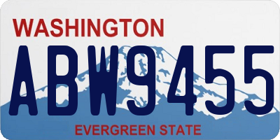 WA license plate ABW9455