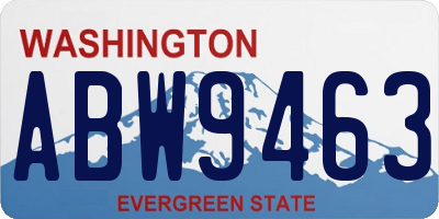 WA license plate ABW9463