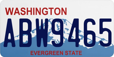 WA license plate ABW9465