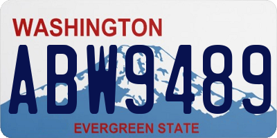 WA license plate ABW9489
