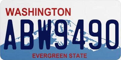 WA license plate ABW9490