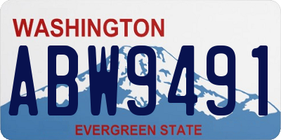WA license plate ABW9491