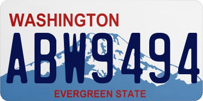 WA license plate ABW9494