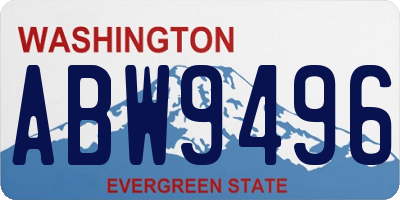 WA license plate ABW9496