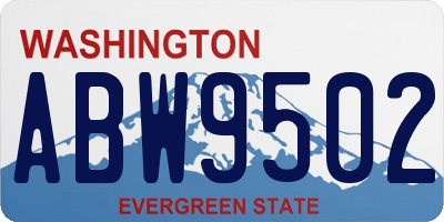 WA license plate ABW9502