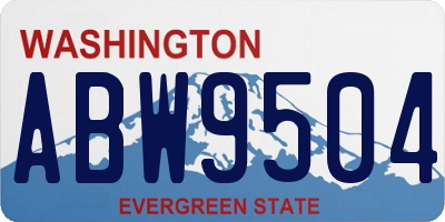 WA license plate ABW9504