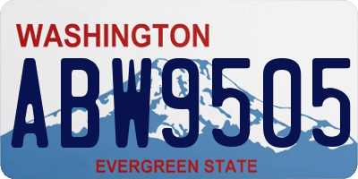 WA license plate ABW9505