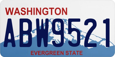 WA license plate ABW9521