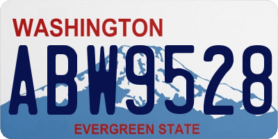 WA license plate ABW9528