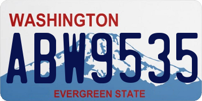 WA license plate ABW9535