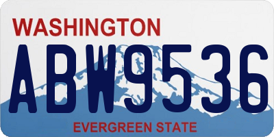 WA license plate ABW9536