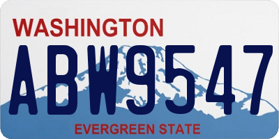 WA license plate ABW9547