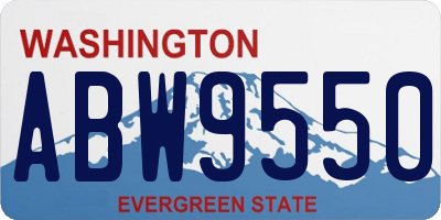 WA license plate ABW9550