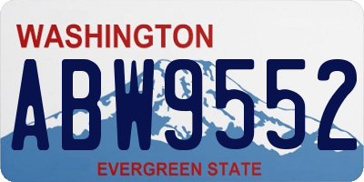 WA license plate ABW9552