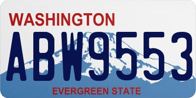 WA license plate ABW9553