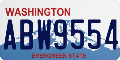 WA license plate ABW9554