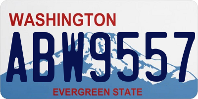 WA license plate ABW9557