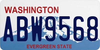 WA license plate ABW9568