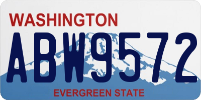 WA license plate ABW9572
