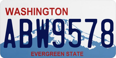 WA license plate ABW9578