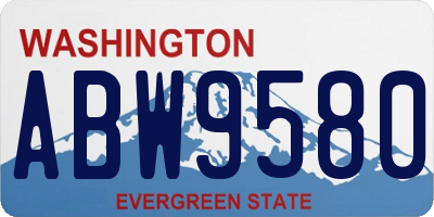 WA license plate ABW9580